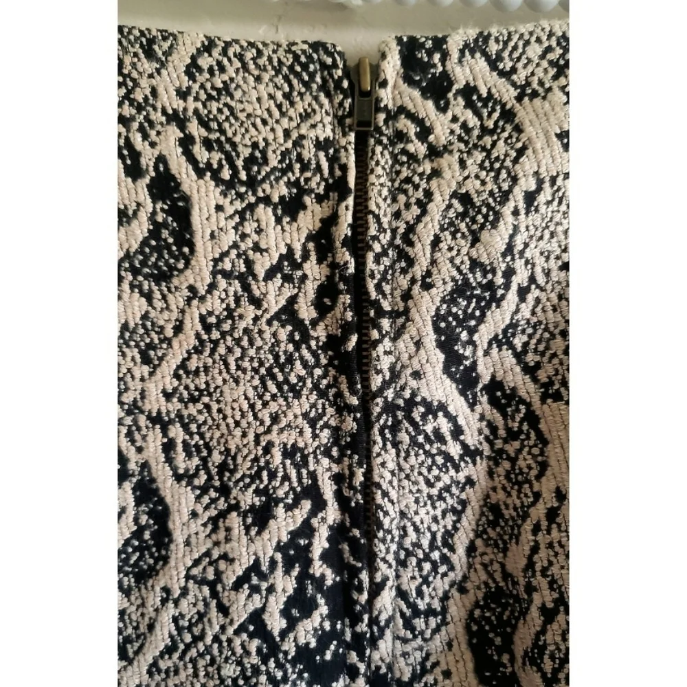 Free People Mini Skirt Black Tan Print 12 Hippie Geometric M Y2K Zippered Boho